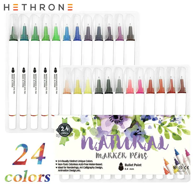 Hethrone 48 шт. цветов FineLiner рисунок акварельные художественные маркеры ручка крючок