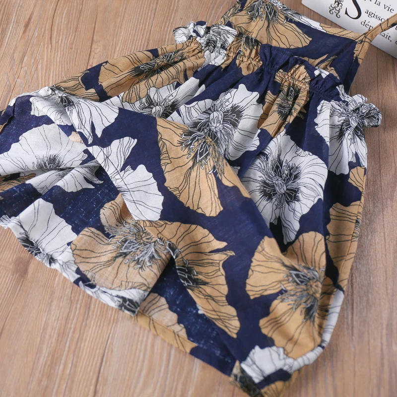 Hurave Summer bohemian print baby Girl clothes camis Children dress Kids Clothes ruffles dresses | Детская одежда и обувь