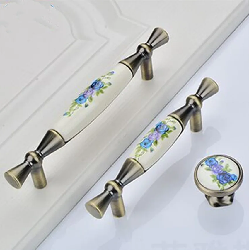 96 мм 128 американский стиль ретро Мода печати Керамический кухонный шкаф Античная