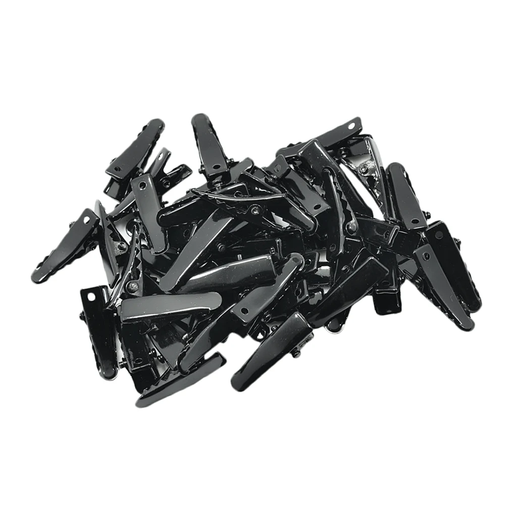 50pcs Mini Black Metal Single Prong Hair Clips Alligator Barrette Findings DIY Women Baby Accessories Kids Bows | Украшения и