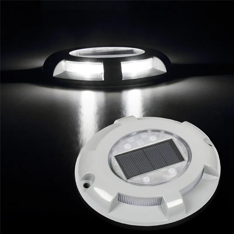 New Solar Powered Deck light Road Stud Lighting Aluminum IP65 Waterproof Outdoor Driveway Dock Path Ground Light Lamp | Лампы и