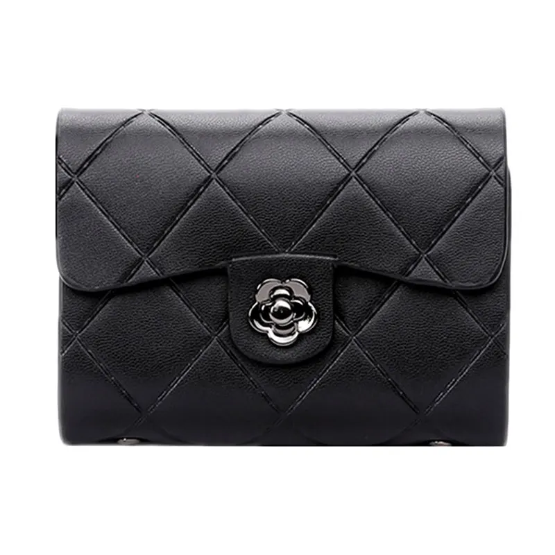 Простой Цветочный с застежкой из натуральной кожи женские визитницы в клетку