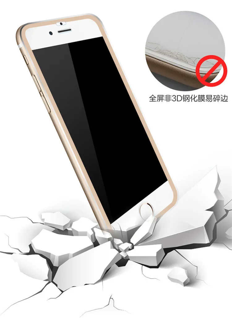 Закаленное стекло для iphone 8 6 6S 7 Plus 5 5S SE полная защита экрана 3D алюминиевый сплав