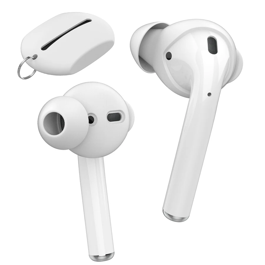 white Чехол для наушников, силиконовый чехол для Airpod Eartips, коробка для хранения, чехол для Airpods, 2 наконечники для наушников, колпачки - Цвет: white