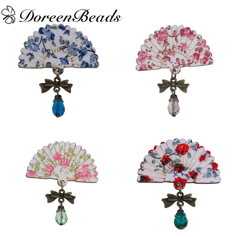 DoreenBeads 1 шт. Симпатичные Акриловые деревянные Значки для банта безопасные булавки
