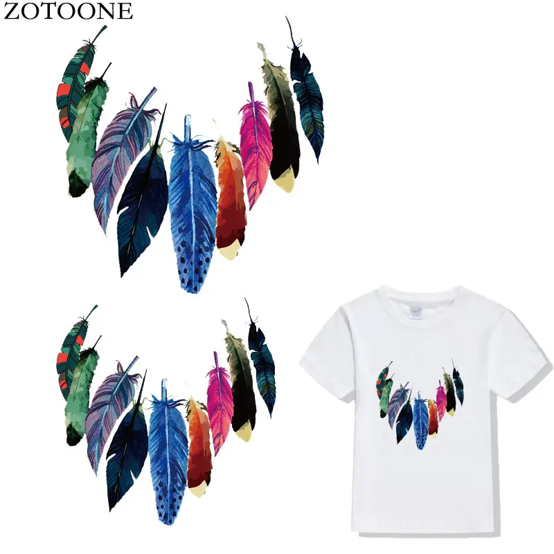 Цветное перо ZOTOONE модная одежда с принтом горячая переводная офсетная печать