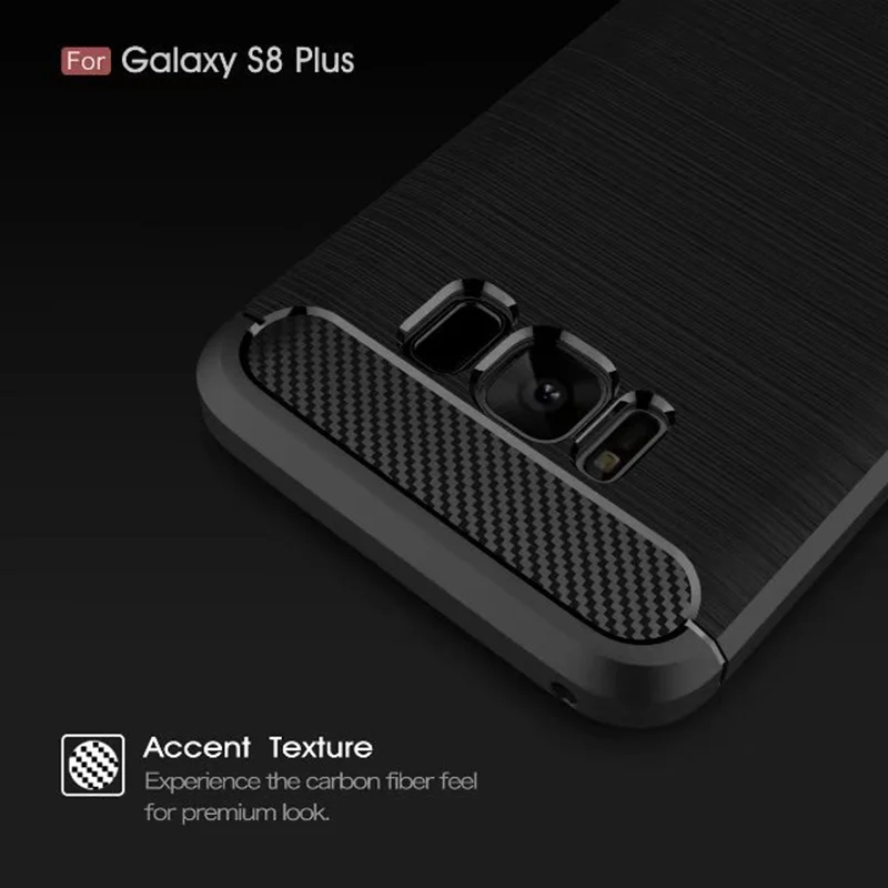 Irepie Phone Case for Samsung Galaxy S8 Plus Cases Cover Slim Shock Covers Carbon Fibre Brushed TPU Smart Mobile Bag |