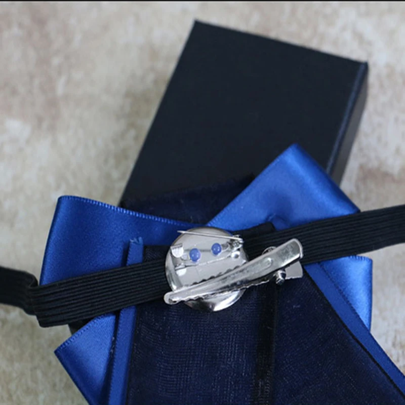 

1pc Retro Mens Wedding Neck Bow Tie Classical Lady Collar Flower Groom Rhinestone Neck Bowtie Women Clip On Brooch ZJM9151