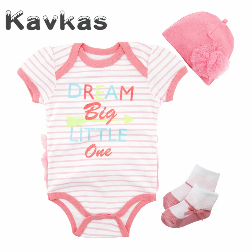 Kavkas/Коллекция года, комплект одежды для маленьких девочек, Летний комбинезон с короткими рукавами с фиолетовой птичкой, боди+ шапочка+ носок+ штаны, Одежда для новорожденных