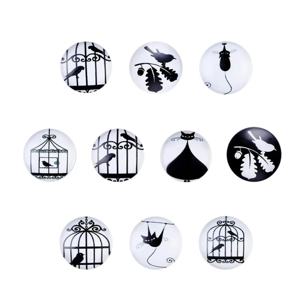 Pandahall Ретро фотостеклянные Кабошоны полукруглые/купол 20x6 мм|glass cabochon|cabochon whitewhite