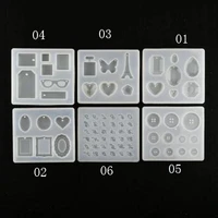 6 designs silicone mold resin mould epoxy mold variety of pendant mold iron tower style diamond alphabet twist button making