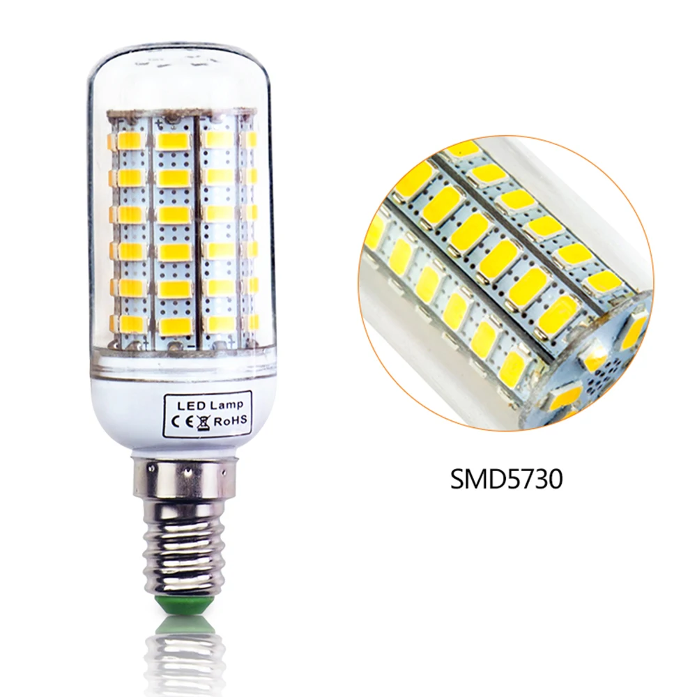 E27 E14 Светодиодная лампа AC 220 В SMD5730 светодиодсветодиодный лампа-кукуруза 69/48/36/24