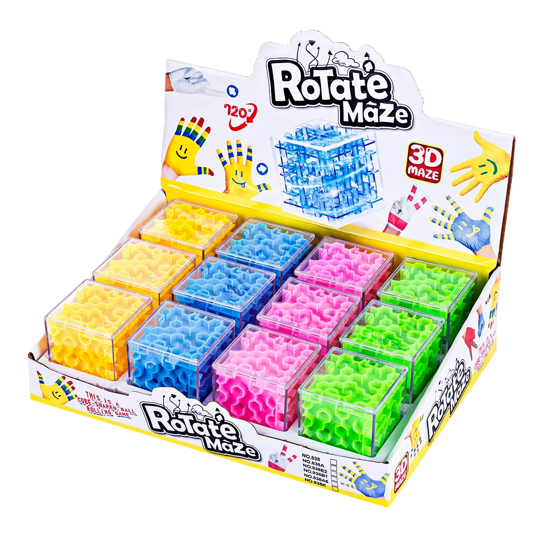 12 шт., 4 типа, 3D шар, лабиринт, набор игрушек, лабиринт, игра, игрушка для тренировки мозга, головоломка, скоростной куб, катающийся мяч, игра для детей, обучающая