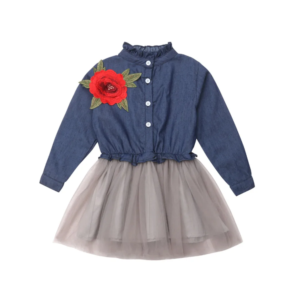 Коллекция 2019 года весеннее модное платье принцессы из тюля с цветочным принтом и