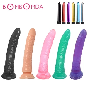 Кристалл фаллоимитатор реалистичные огромный пенис вибратор Секс-игрушки для Для мужчин Для женщин Гей взрослых влагалище анальный стимулятор большой петух с присоской