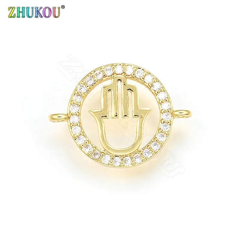 ZHUKOU 14*19 мм корейские латунные кубические циркониевые пальмовые подвески