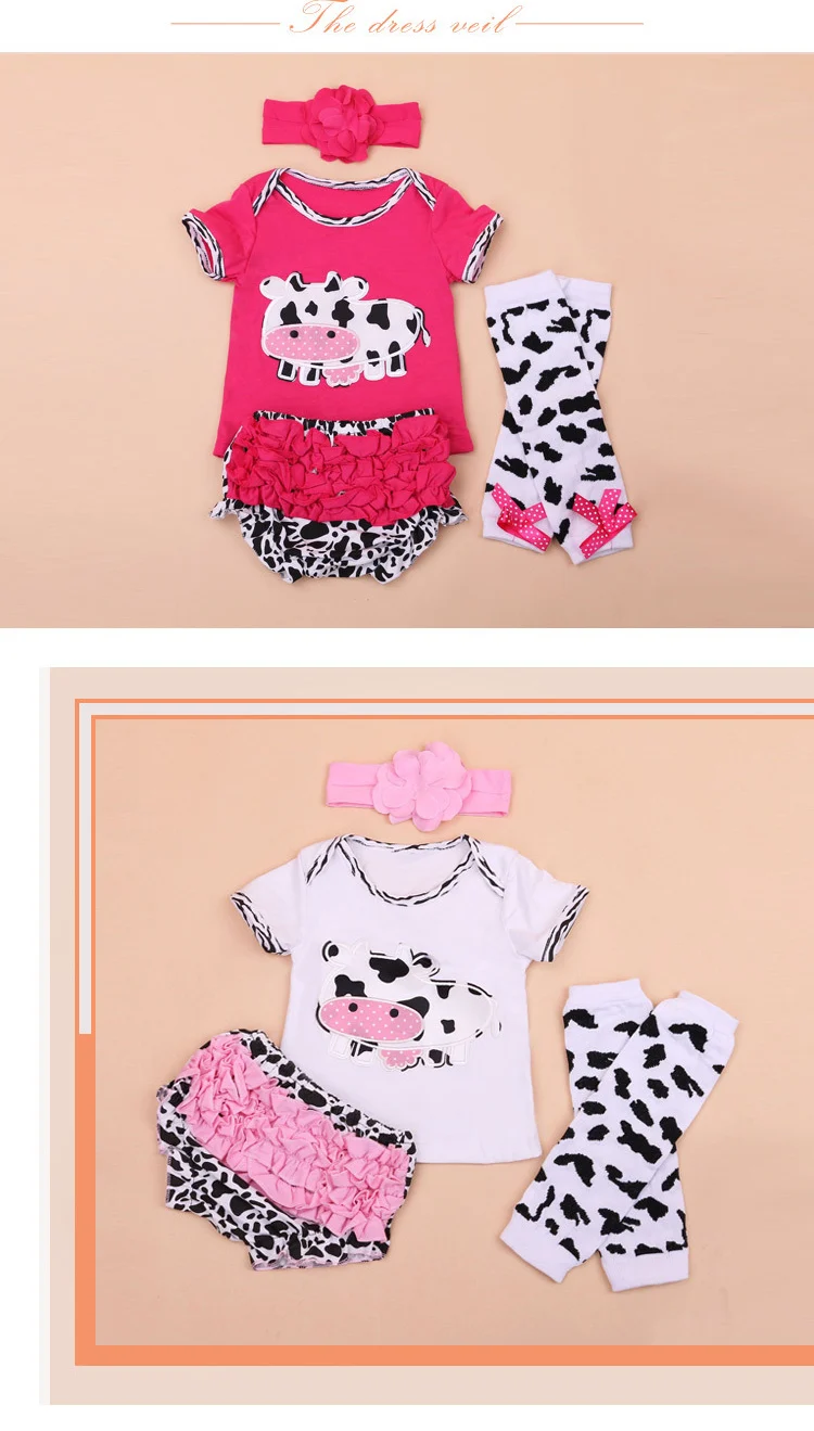 reborn babies dolls clothes adorable COW short T shirt romper PP pants fit for 50-50cm silicone | Игрушки и хобби