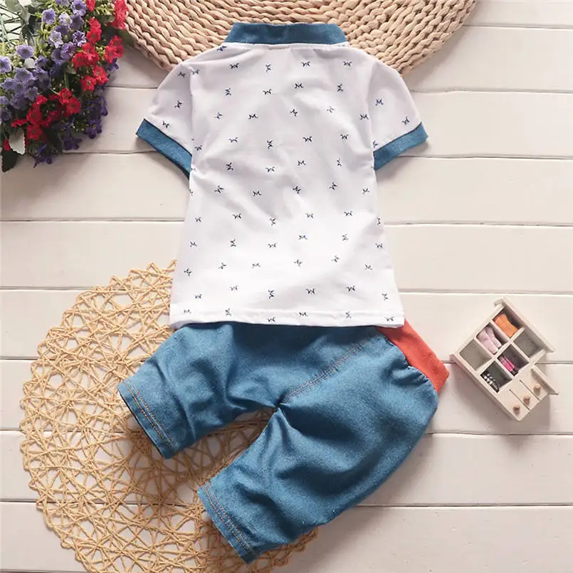 

2PCS Toddler Baby Boy Kids Short Sleeve Clothes Sets T-shirt And Shorts Outfits dropping 20