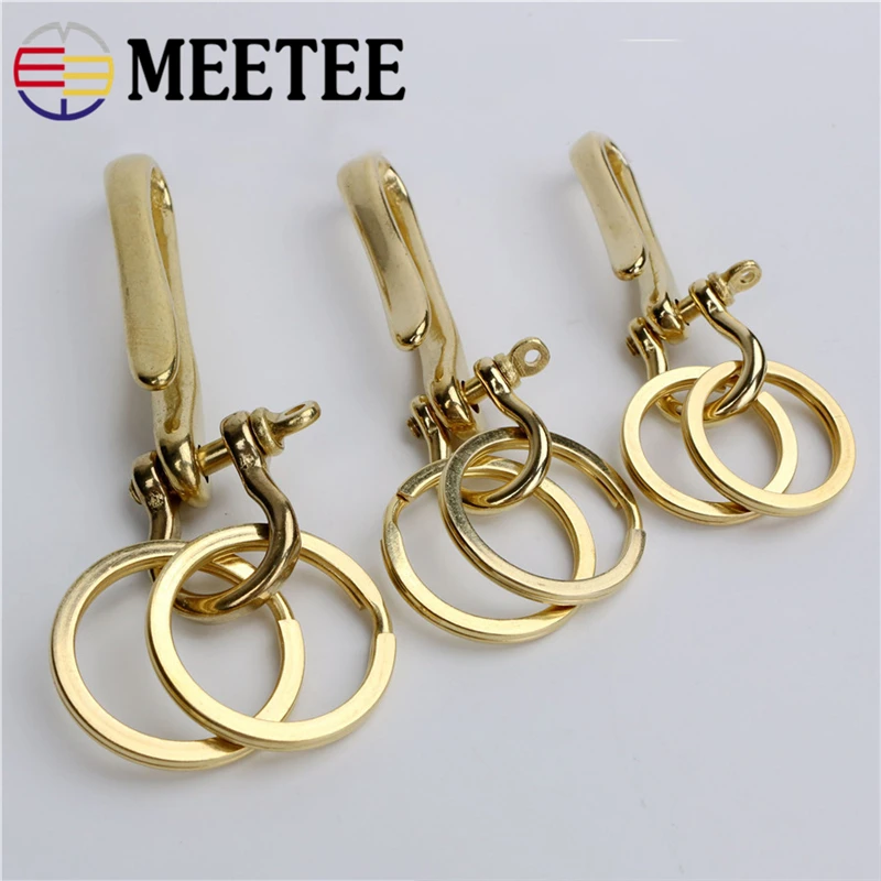 Брелок Meetee U образной формы из чистой латуни пряжка O D кольцо для ключей кошелек