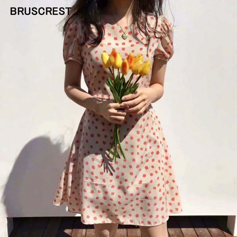 Женское пляжное мини платье с цветочным принтом элегантное оранжевое коротким