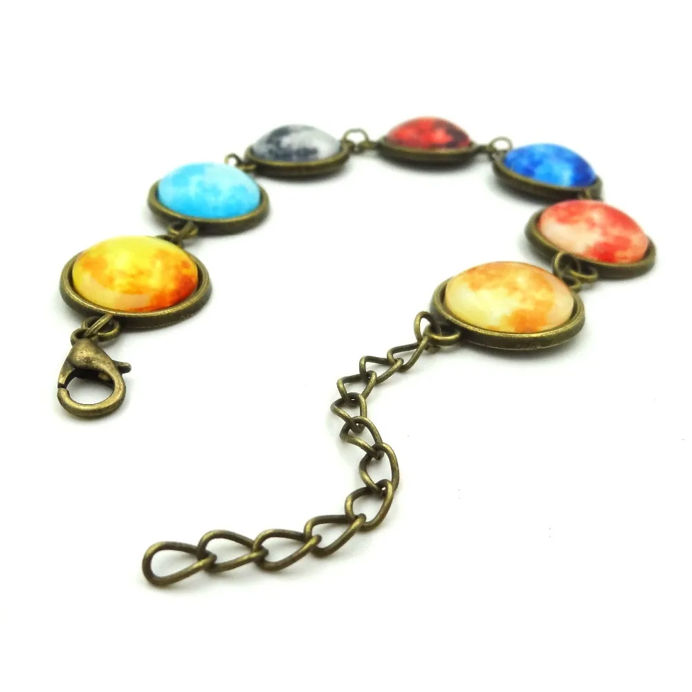 Браслет ручной работы со стеклянными бусинами в виде планет|bracelets for|vintage charm