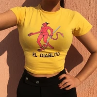 women devil printed fashion t shirt casual tops tees tumblr shirt