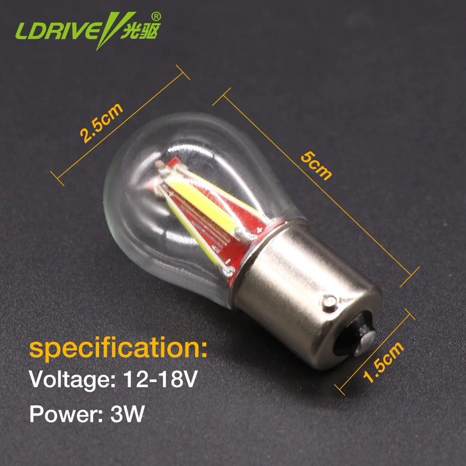 LDRIVE 1 шт 12v-28v 12v автомобильная лампа светильник 1156 BA15S P21W S25 нити чип Авто