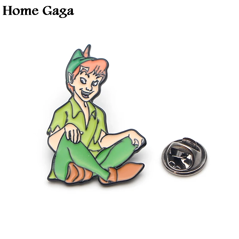 Homegaga Питер Пэн 90s винтажный цинковый галстук мультфильм забавные булавки рюкзак Броши Одежда для мужчин и женщин украшение на шляпку для значков медалей D1863