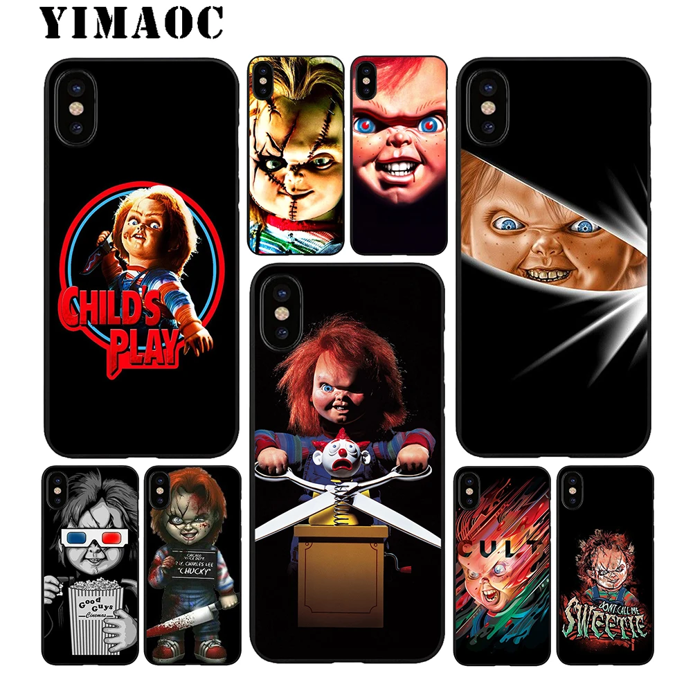 YIMAOC кукла Чаки Мягкий ТПУ Черный силиконовый чехол для iPhone X или 10 8 7 6 6S Plus 5 5S SE Xr Xs