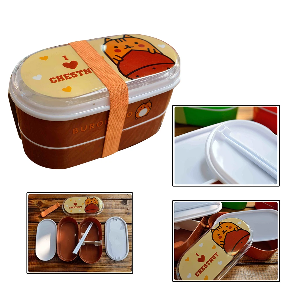 IVYSHION пластиковая мультяшная коробка Bento контейнер для еды Студенческая