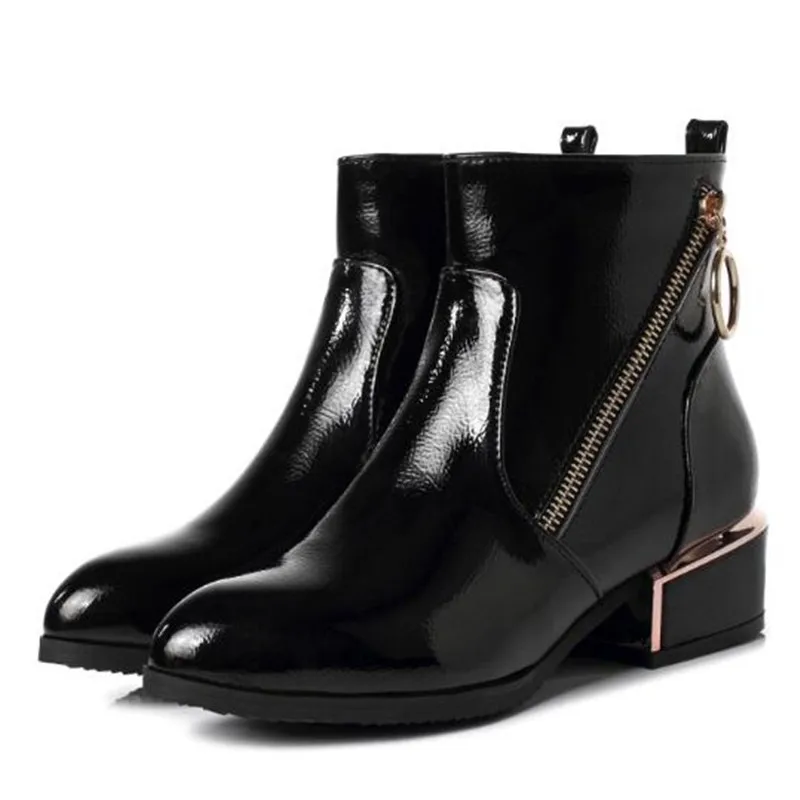 Women Boots Autumn and winter New style fashion British style Short boots Side zipper Cashmere Keep warm Winter boots size 34-43