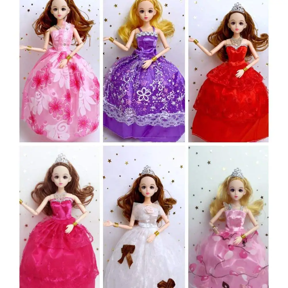 Handmade Fashion Wedding Party Gown Dresses Doll Clothes For Xmas Gift Evening Dress Accessories Toys (No Br | Игрушки и хобби