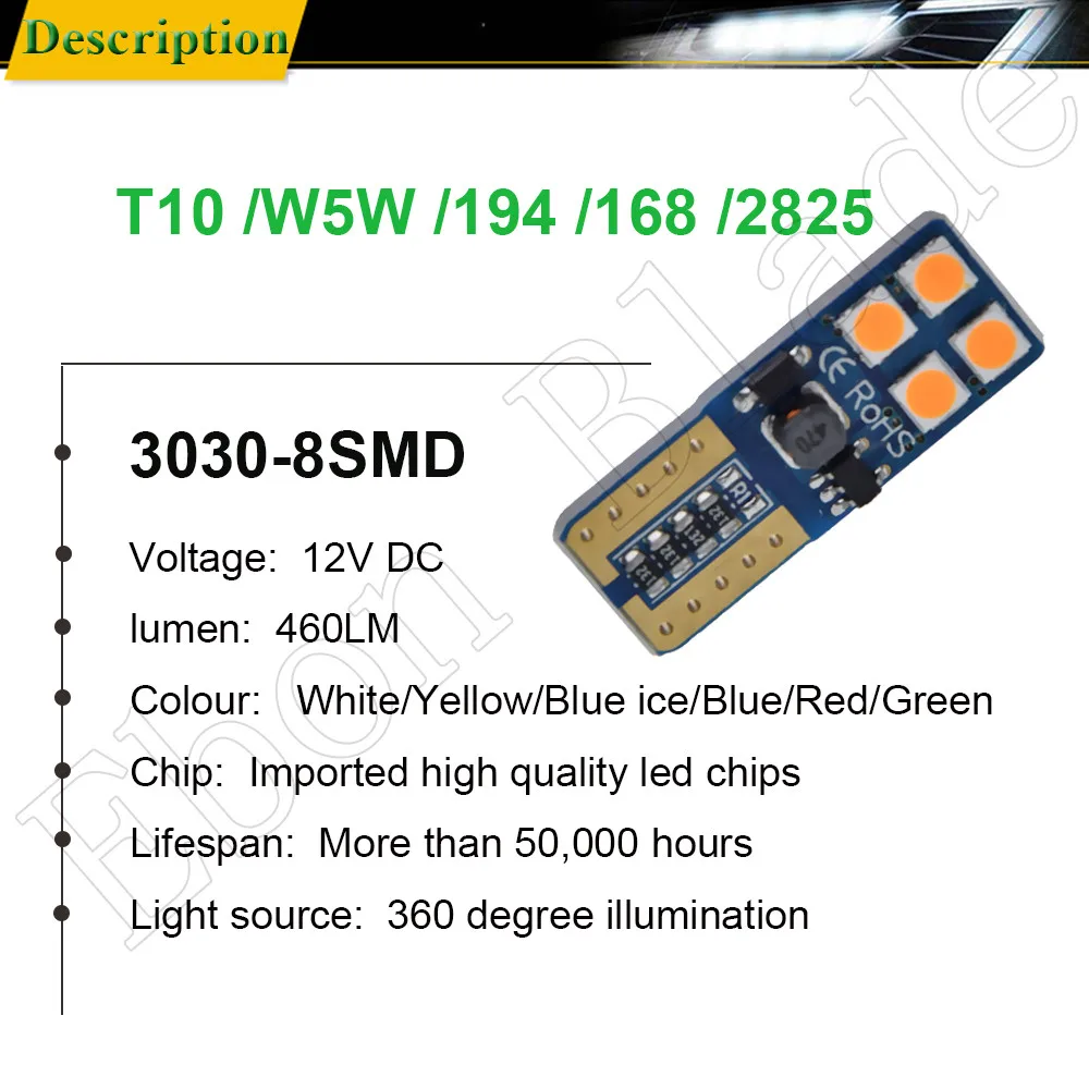 2/4 шт. Автомобильные светодиодные лампы T10 W5W t 10 12 В|Сигнальная лампа| |