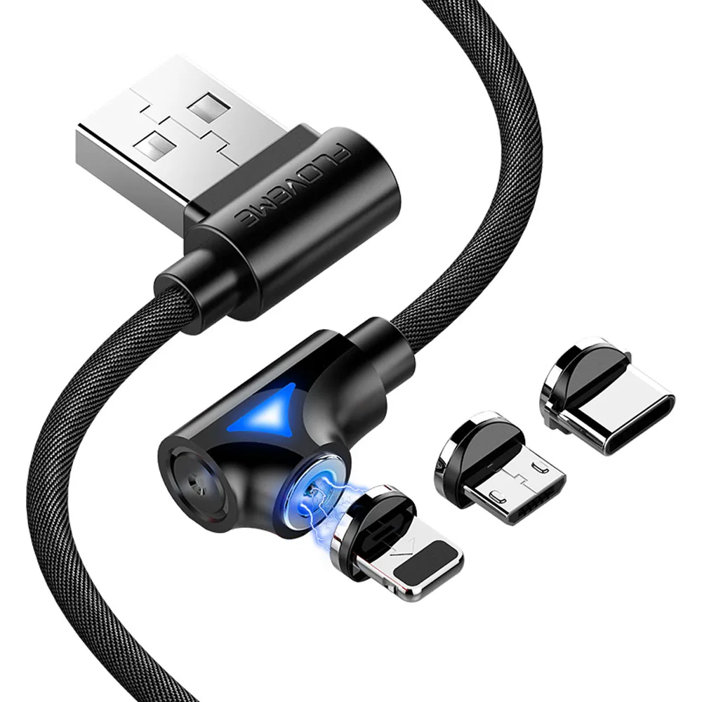 FLOVEME USB кабель 2 в 1 Магнитный кабель Быстрая зарядка магнитное зарядное устройство Micro USB C Lightnin для One Plus 6 5t для iPhone X XS