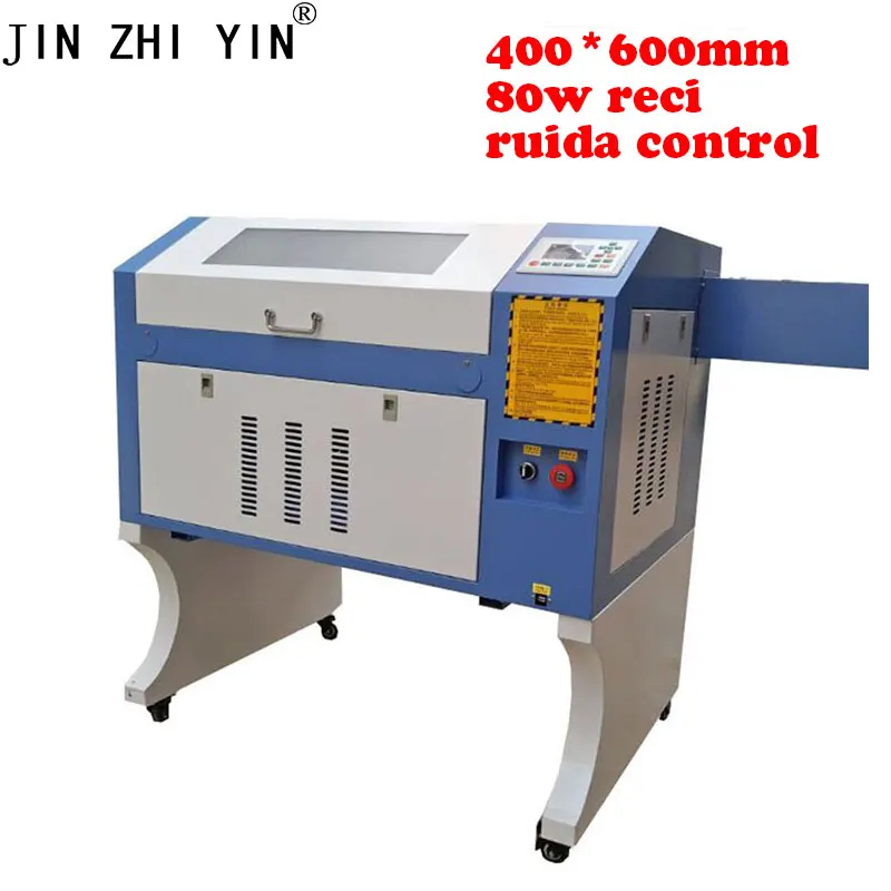 JINZHIYIN 80w reci CO2 лазерная гравировальная машина 4060 Фанера/акрил/дерево лазер ruida