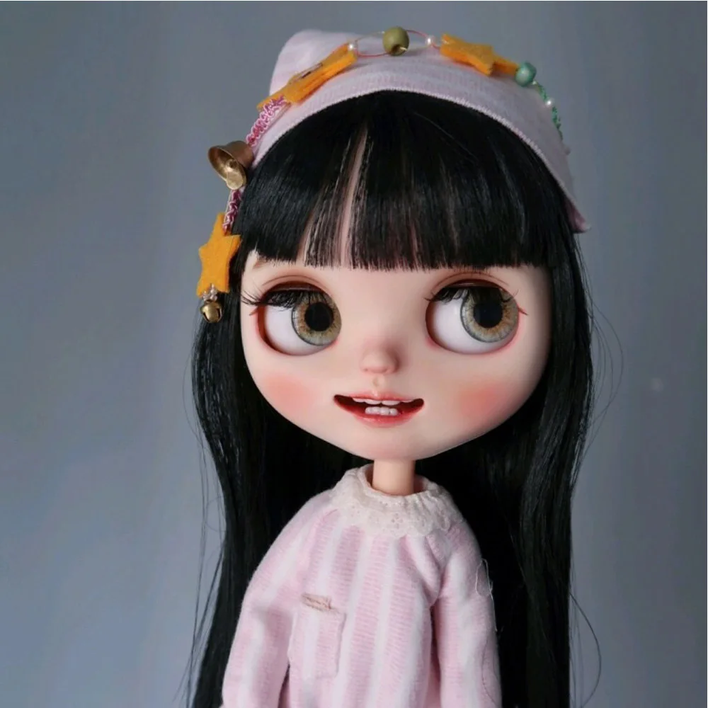makeup doll Кукла blyth makeup, игрушки, 19 шарниров, высокое качество, китайская Кукла, BJD, шарнир, кукла, черные длинные волосы, маленькая счастливая Девочка - Цвет: makeup doll