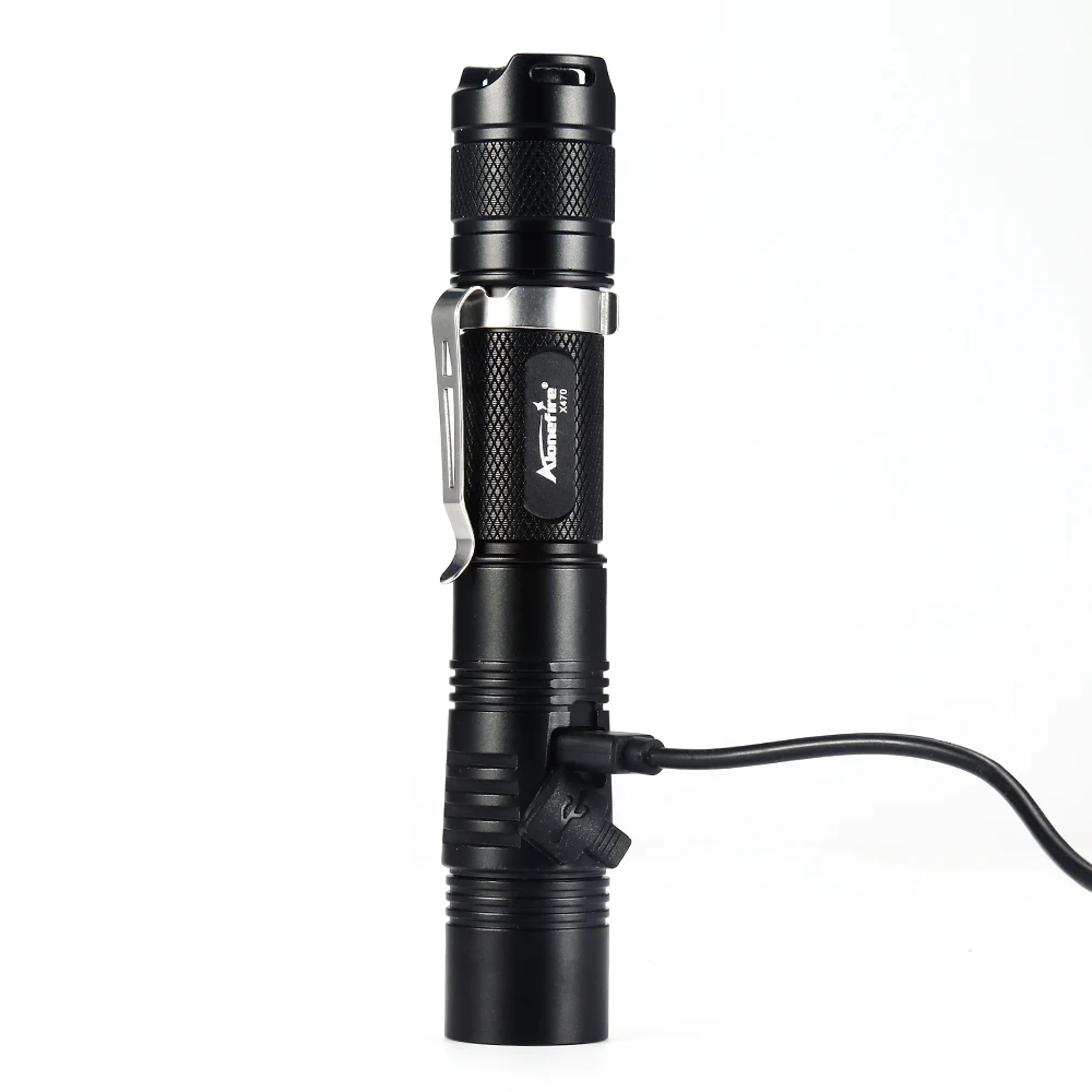 AloneFire X470 Мощный тактический светодиодный USB фонарик 18650 Cree XPL 1000lm мощный 6 режимов