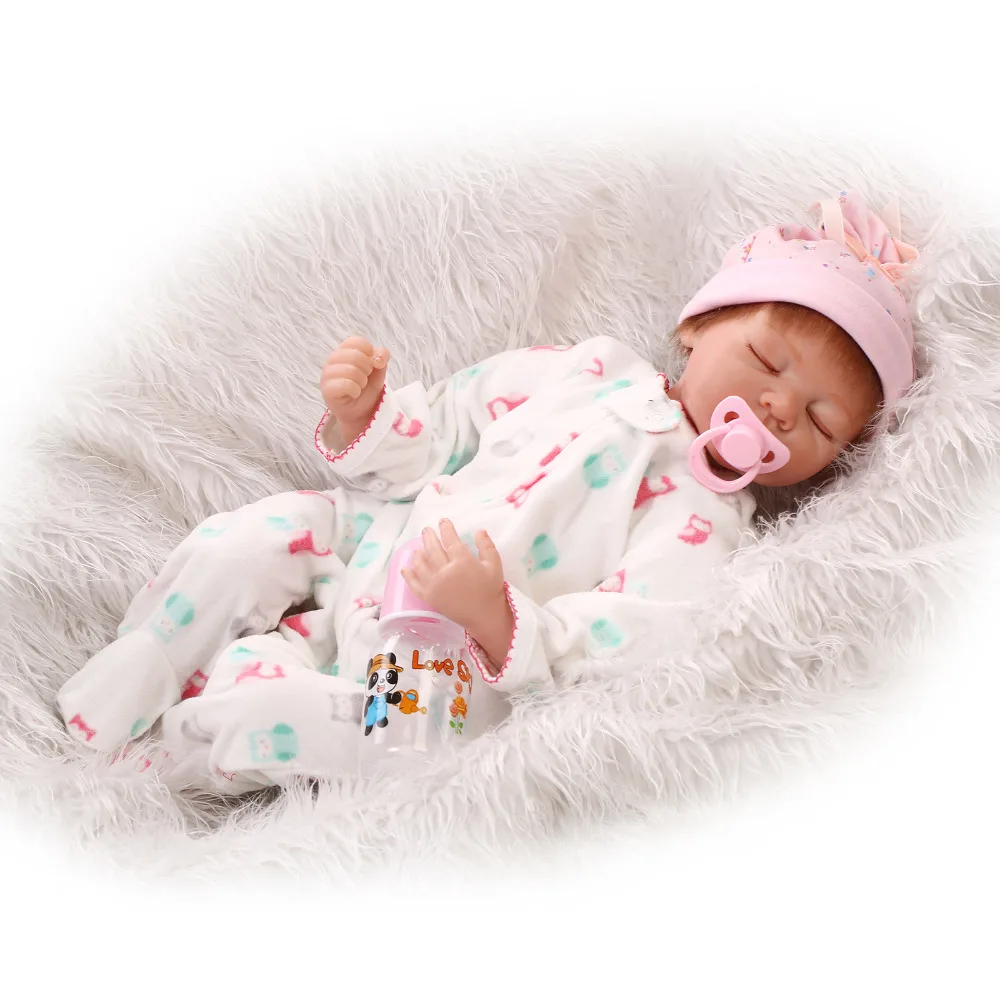 Lifelike Silicone Reborn Baby Doll Toys For Child Brithday Present Gift Play House Cute Soft Sleeping Newborn Girl Babies | Игрушки и