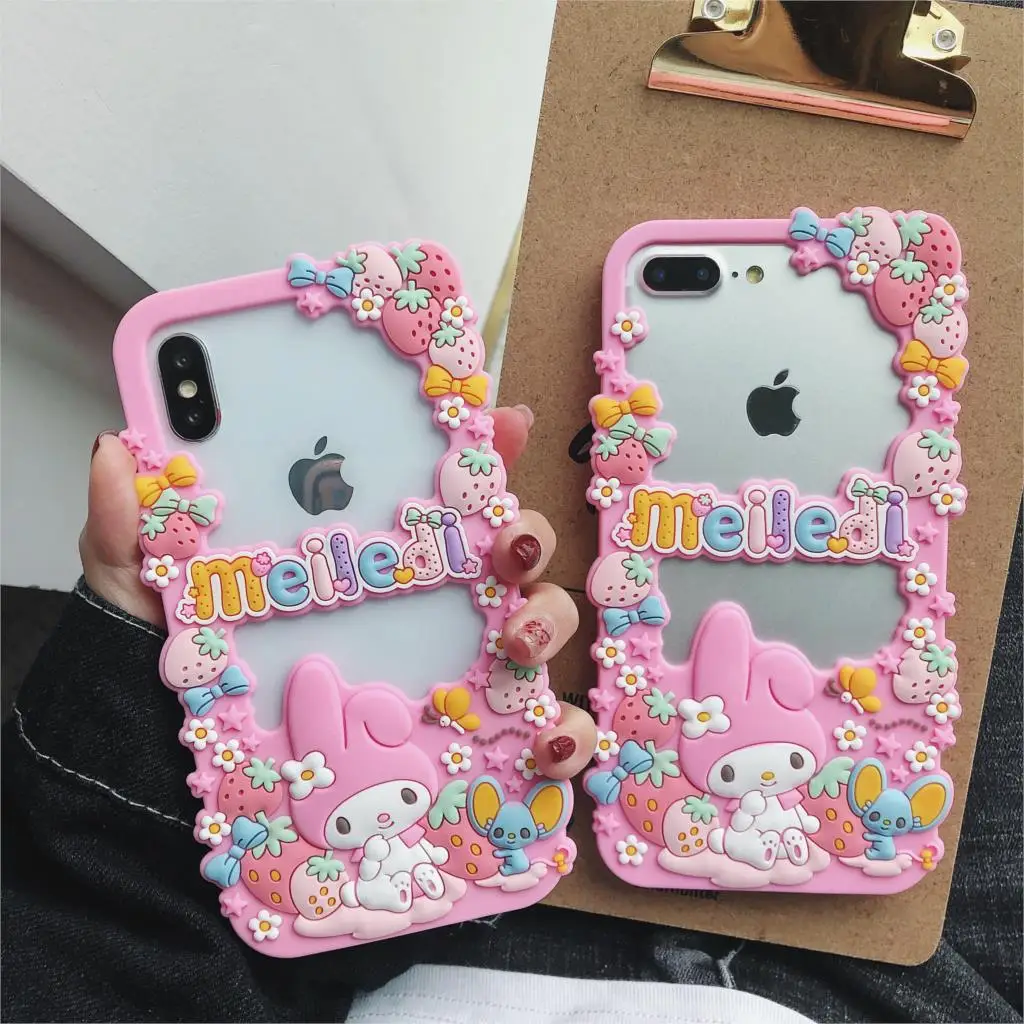 Для iphone XS Max милый 3D Мелодия силиконовый чехол рамка для iphone X XS XR 6 6S 7 8plus мультфильм моя мелодия розовый Бампер Чехол