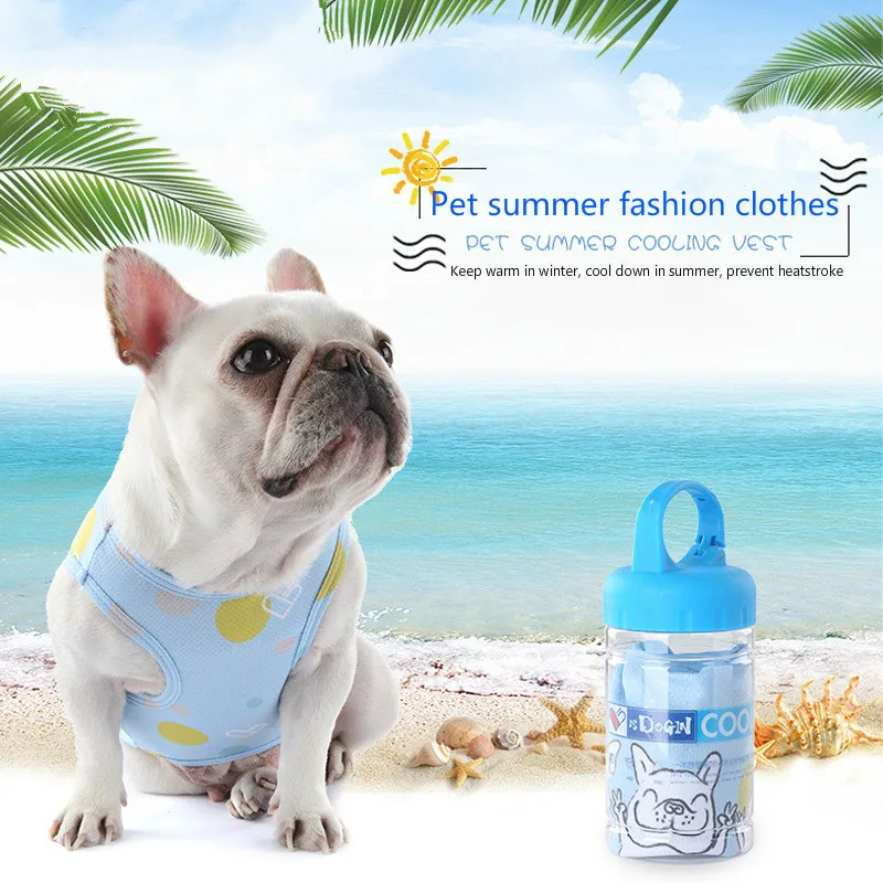 

pet cool clothes dog fight summer vest thin heatstroke protection blue