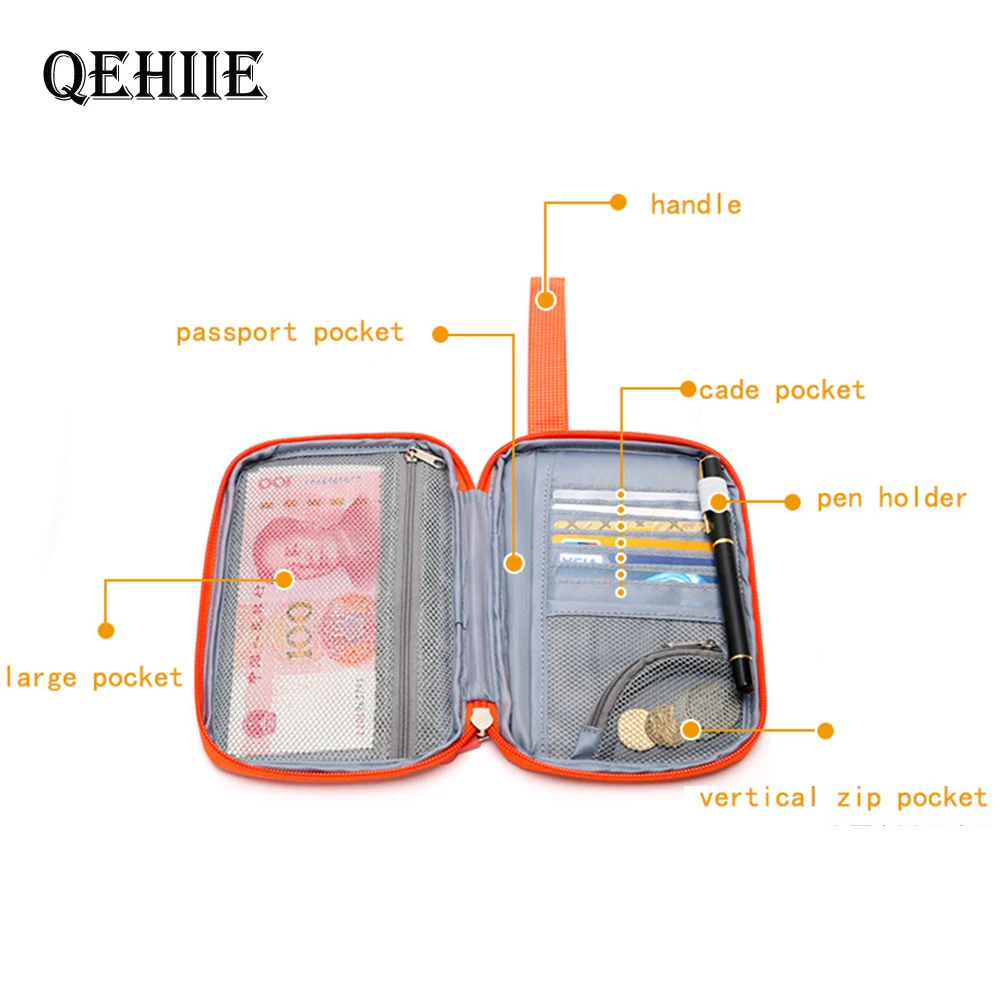 QEHIIE, новинка, кошелек для паспорта и путешествий, держатель для паспорта, многофункциональная посылка для кредитных карт, ID, документов, мульти-карта, сумка для хранения, клатч