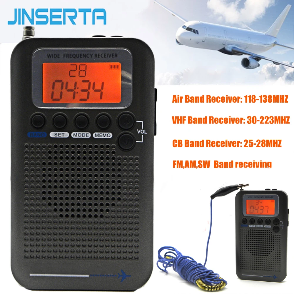 Радиоприемник JINSERTA с полным диапазоном портативное радио VHF FM/AM/SW/CB World Band