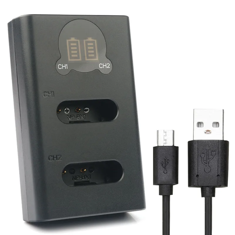 Двойное зарядное устройство USB для Фотоаппарата Sony NP BX1 зарядки с двумя портами HDR