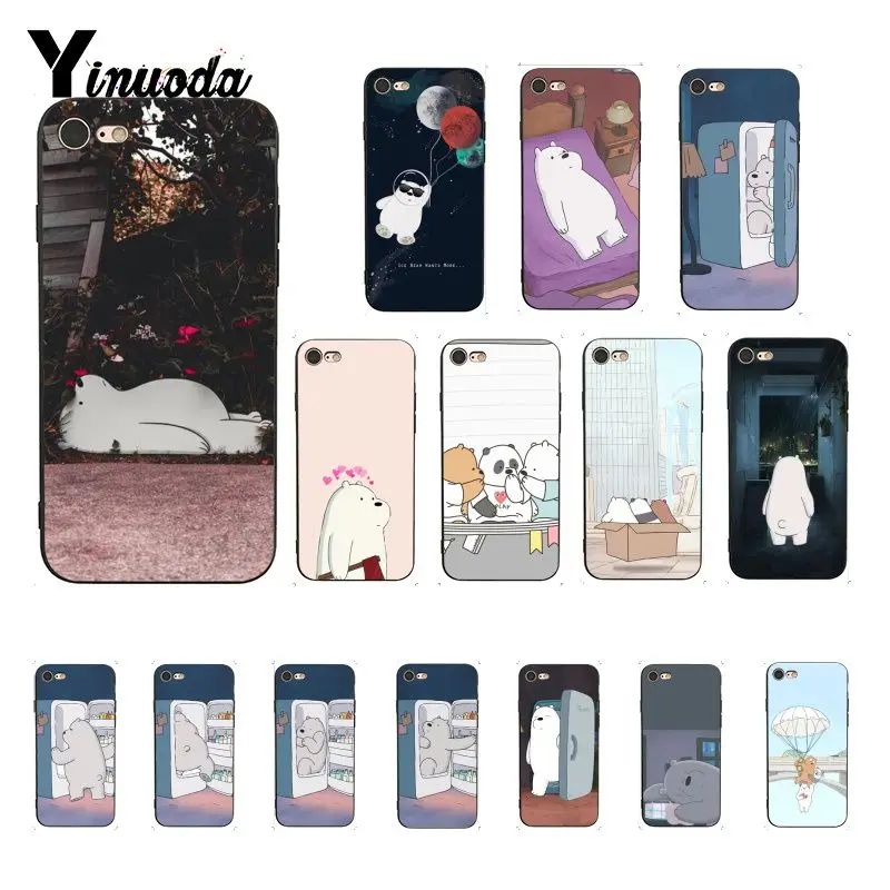 Новый черный чехол Yinuoda We Bare Ice Bear Panda для iPhone 8 7 6 6S Plus X XS MAX 5 5S SE XR 10|Чехлы-накладки| |