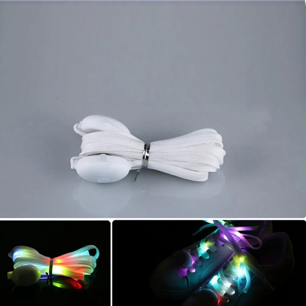 Nylon Waterproof Luminous LED Shoelaces Fashion Light Up Casual Sneaker Shoe Laces Night Glowing Strings Random color | Освещение