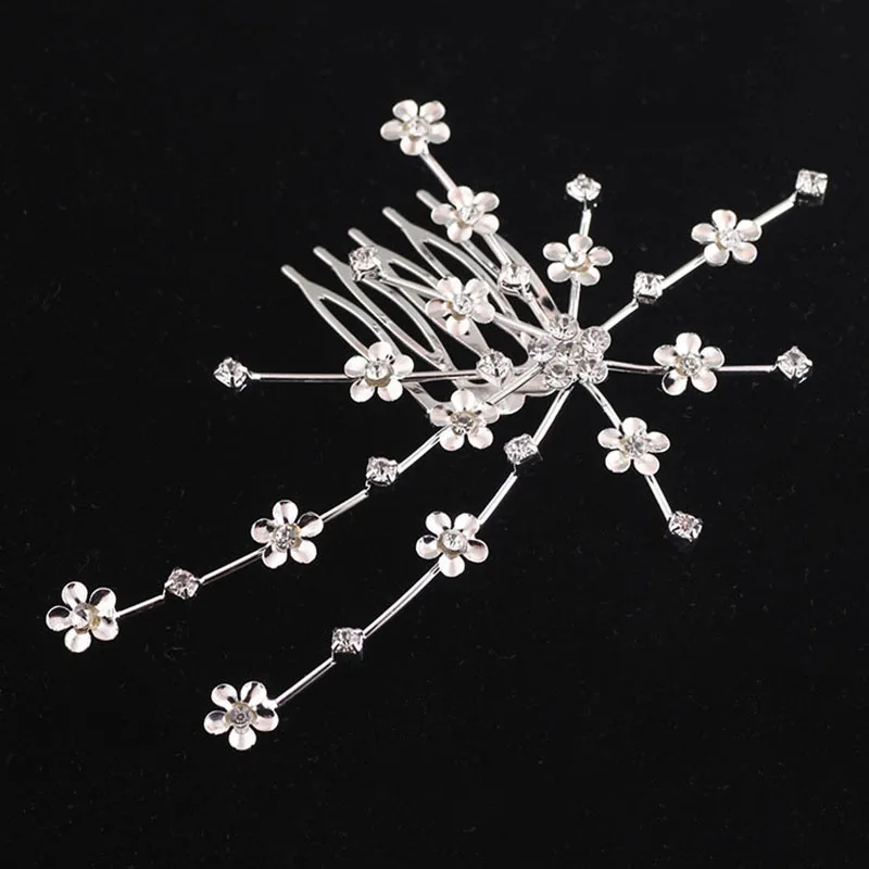 Свадебный гребень для волос Декоративные Цветочные Стразы аксессуары тиара