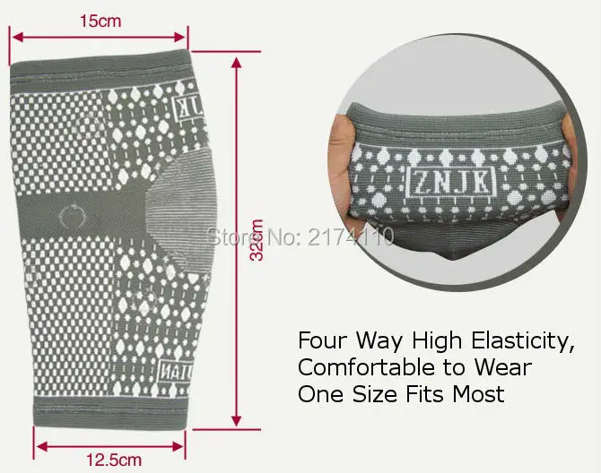 Магнитная терапия эластичный коленный суппорт рукава обертывания турмалиновая