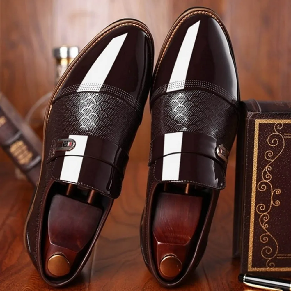 2019 Fashion men casual shoes Business Leather Shoes Casual Pointed Toe Shoe Male Suit loafers High Quality Men | Обувь