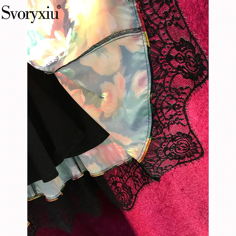 Женское платье составного кроя Svoryxiu разноцветное элегантное средней длины с