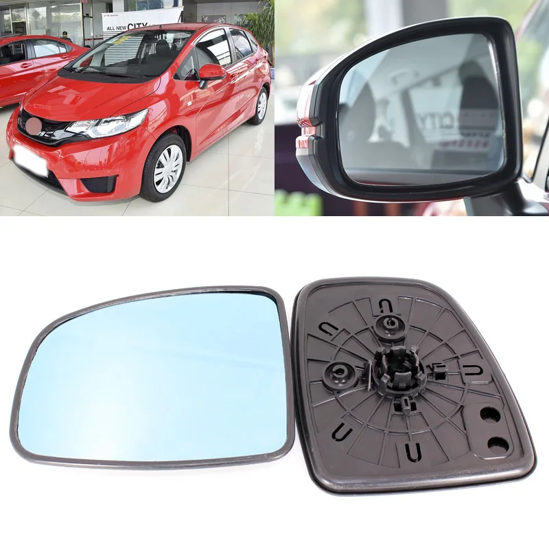 

For Honda Fit 2003-2016 Side View Door Mirror Blue Glass With Base Heated 1 Pair